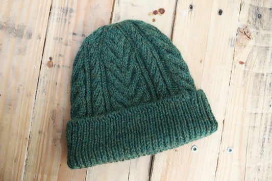 Cable Knit Wool Hat - Adult